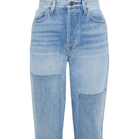 Frame Denim Jeans Le Original Cropped Patchwork Boyfriend Size 32 US size 14 - Picture 3 of 16